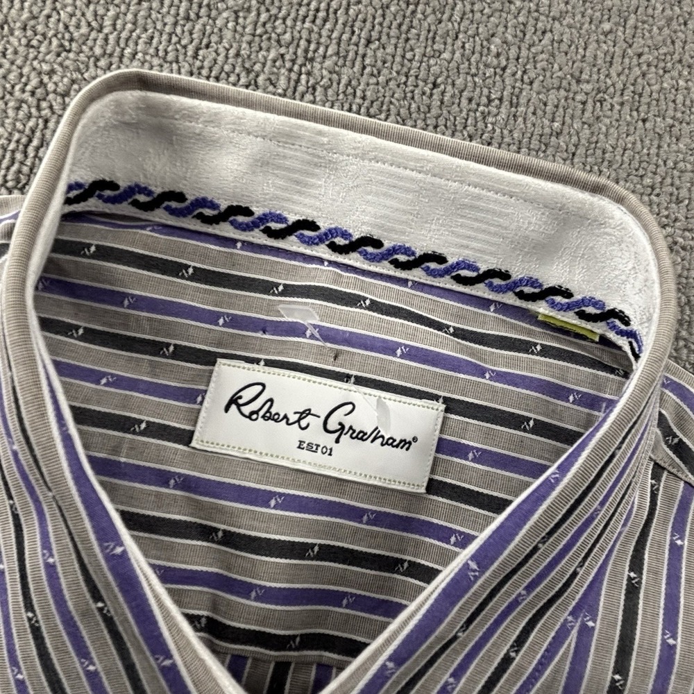 Robert Graham Shirt Adult Medium Button Up Long Sleeve Luxury Casual Men's - Picture 9 of 14